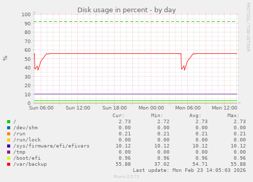 Disk usage in percent